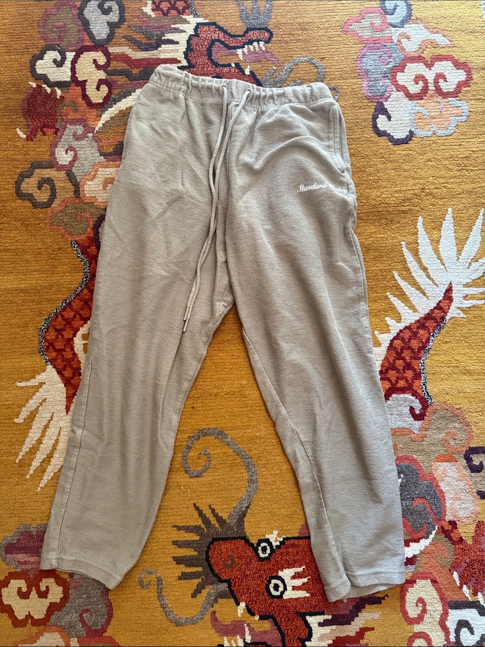 Men's Casual Drawstring Sweatpants - Taupe standard cloth